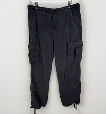 Aeropostale Pants Men's Baggy Cargo Sz Large Dark Grey Cotton Utility