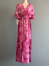 Long Maxi Dress Kaftan Tunic Cover Up For Women Boho One Size Tye Die Beachwear