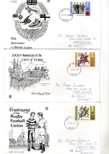 1971 ANNIVERSARIES - BRISTOL CDS STUART FDC SET FROM COLLECTION O1