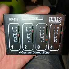 Rolls MX41b 4-Channel Portable Stereo Mixer, 1/4"  RCA, Fader Control