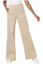 DG2 by Diane Gilman Women's Classic Denim Pull-On Wide-Leg Jean Flax