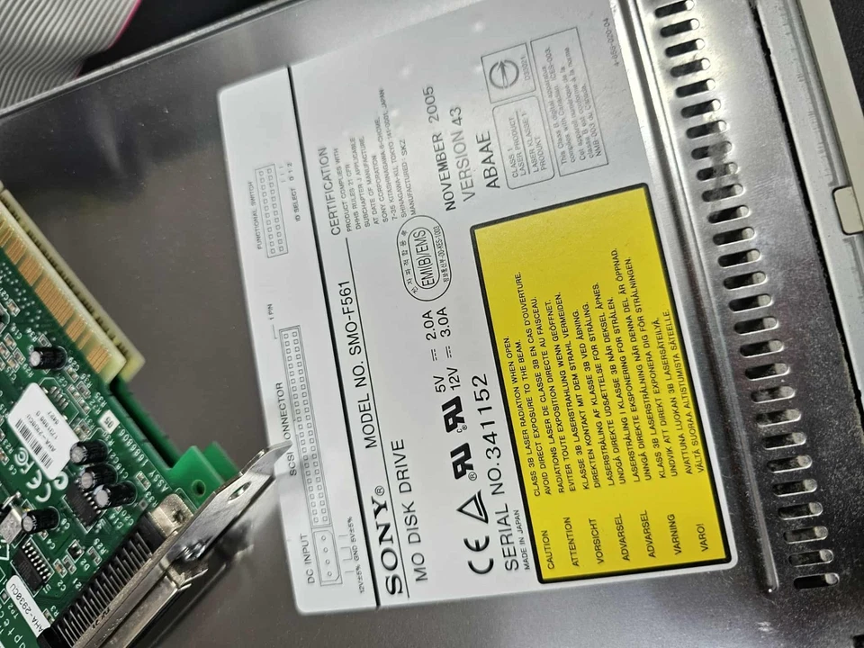SONY SMO-F551 5.2GB Optical Internal MO Drive, SCSI w/Controller Clean Tested - Image 3 of 4