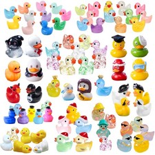 100pcs Various Multicolor Mini Resin Ducks, Tiny Ducks to Hide, Mini Resin An...