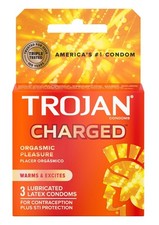 Trojan Intensified Charged Orgasmic Pleasure Condoms 3pk