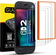 For Nintendo Switch 2 Screen Protector Tempered Glass 4 Pack,Transparent HD C...