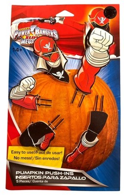 5 Ct POWER RANGERS Super Mega Force 15'' x 9'' HALLOWEEN Pumpkin Push-Ins Deco Kit