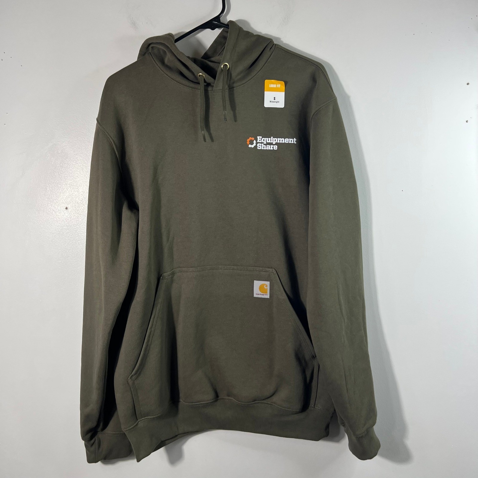 Sudadera Carhartt holgada peso medio S verde equipo compartir K121 316 nueva con etiquetas