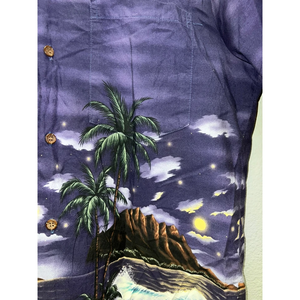 Camisa hawaiana vintage RJC abotonada hecha en Hawai púrpura Beach Cove mediana Foto 4 de 4