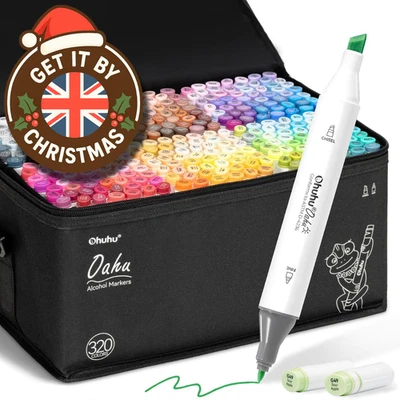 Ohuhu Alcohol Markers 320 Farben Oahu - Chisel & Fine Alcohol Art Marker Set