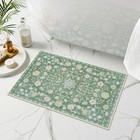 Green Bathroom Rug Distressed Boho Bathroom Mat Soft Plush Machine Washable B...