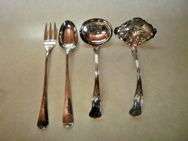 4 Piece Silver Plated Serving Set Vintage