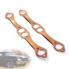 SBC Header Gaskets, Oval Port Copper Exhaust Manifold Gaskets Compatible with Ch