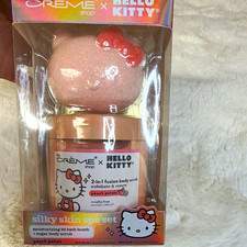 the Crème Shop x Hello Kitty Silky Skin Spa Bath Set Bomb & Scrub Peach 14.1 oz