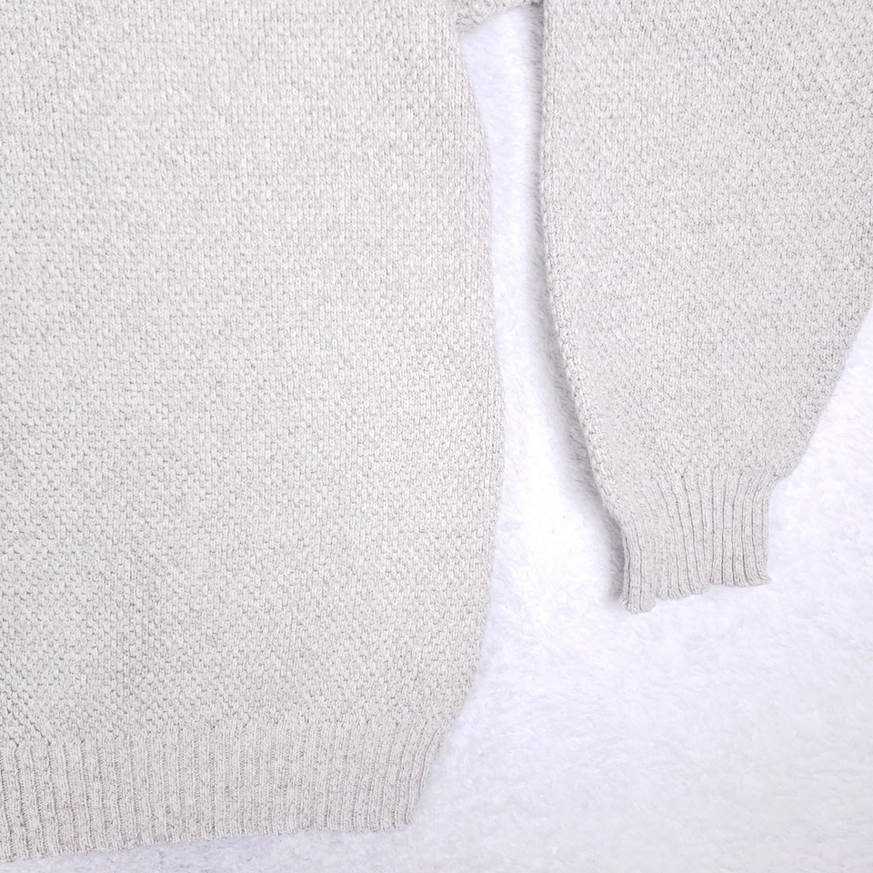 Suéter Cherokee Vintage Anos 90 2XL Malha Cinza Henley Pulôver Feito nos EUA - Imagem 3 de 4