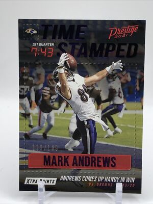 2021 Panini Prestige Time Stamped Xtra Points Purple /149 Mark Andrews #TS-MA