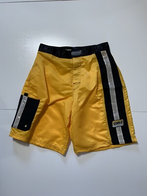 Vintage Maui & Sons Sample Boardware Satin Striped Reflective Mesh Lined Shorts