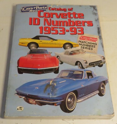 MotorBooks International Catalog of Corvette ID Numbers Series 1953-93 Book GUC