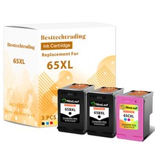 3PK 65XL refilled Black Color Ink Print Cartridge Set For HP Deskjet 2620 3720