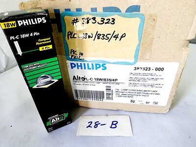 Lot of 10- Philips 383323, PL-C 18W-835/4P Alto Compact Fluorescent Bulb