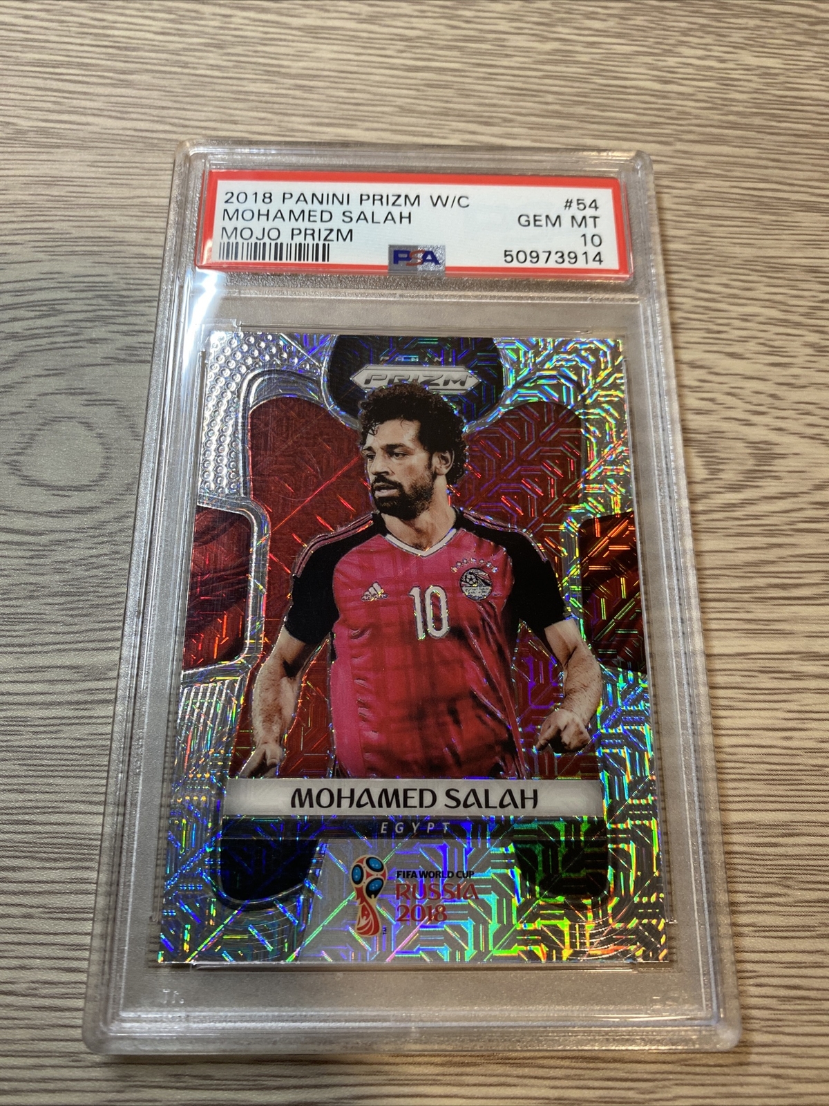 2018 Panini Prizm W/C Mohamed Salah Mojo Prizm Gem Mint PSA 10 Low Pop 29