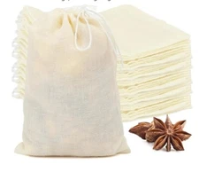 JW Craft  4 x 6 Cheese Cloth Muslin Bags with Draw String 24 count free shipping