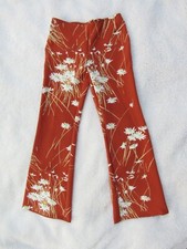 Urban Outfitters UO Dalila Flare Pants Womens S Low Rise Y2K Orange Floral Print