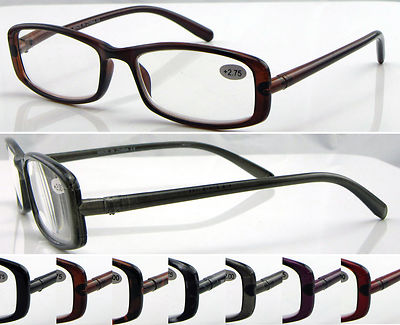 Klassische Kunststoff Lesebrille schlichte runde Arme Design super günstig L372