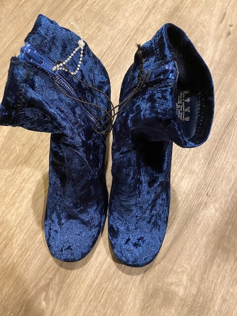 CARLOS SANTANA Talla 8 M REZA Azul Real Terciopelo Tacón Alto Botines Nuevos sin etiqueta Foto 2 de 2