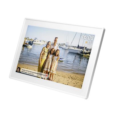 Denver PFF-1515W Weiß 15,6'' Fotorahmen mit IPS-Touchscreen, WLAN, MicroSD, Wi-Fi