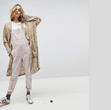 Free People NWT Medium M Half Moon Duster Ivory Combo NEW Kimono OB767403