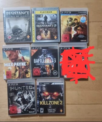 Ps3 spiele konvolut  7 Spiele  :,Resistance, Resident Evil ,Killzone battlefield