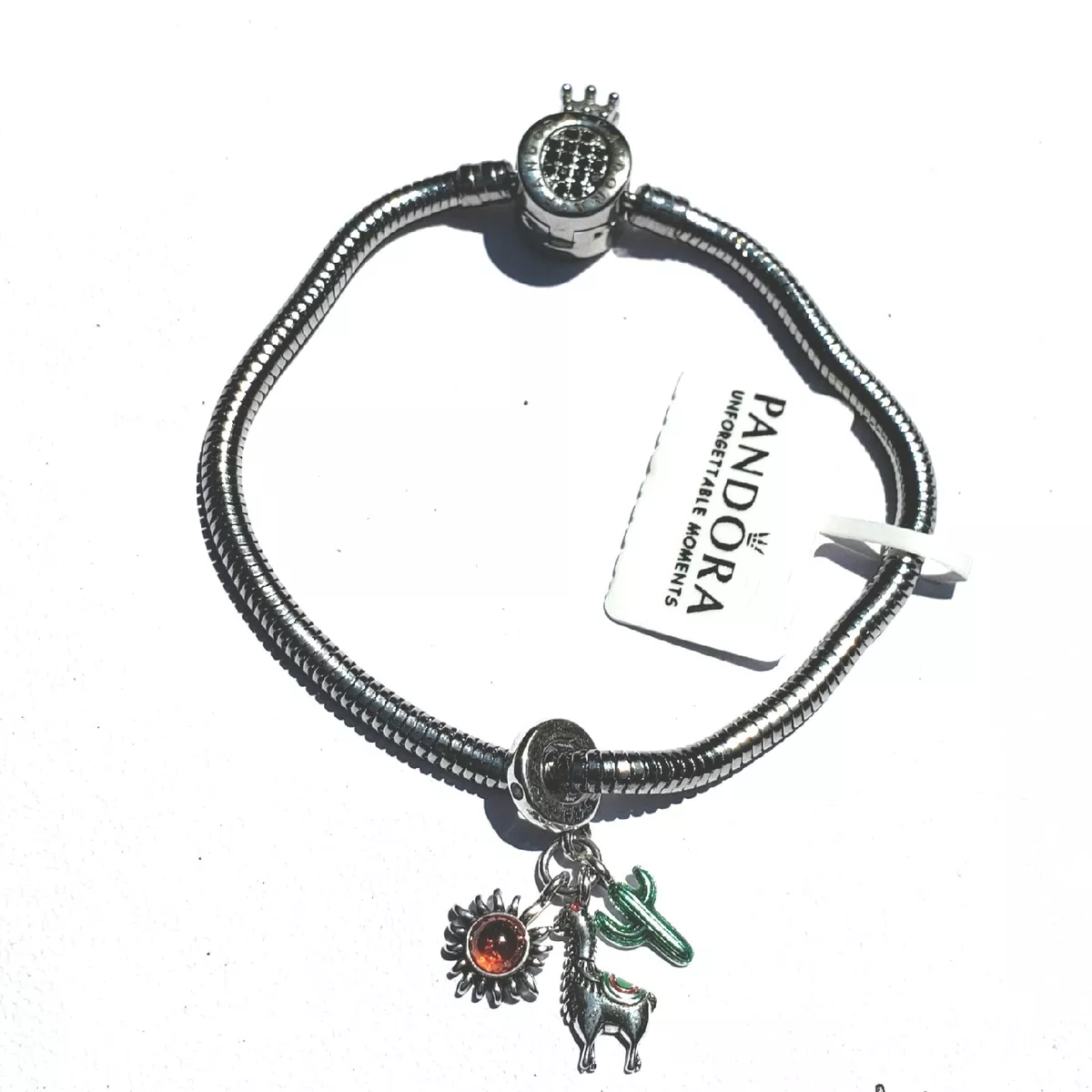 Pandora Moments Sparkling Crown O Snake Chain Bracelet