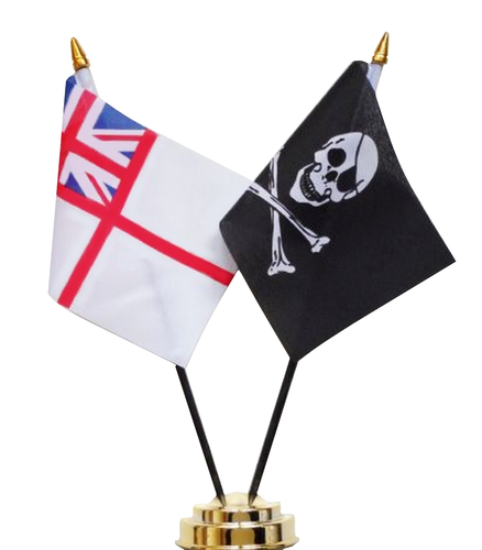 Royal Navy & Royal Navy Submarine Service Double Friendship Table Flag Set - Photo 1/3