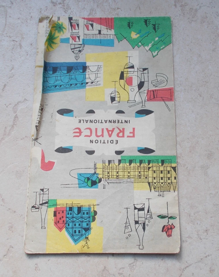 Vintage France Road Map Oil SHELL BERRE Touring french 1961 old vtg antique - Image 2 of 2