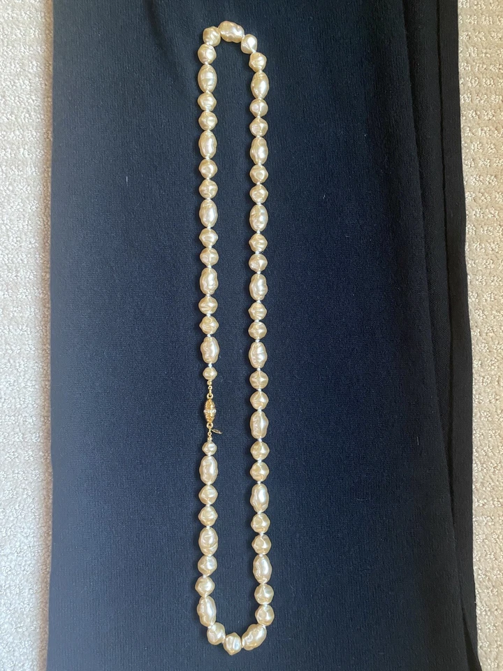 Joan Rivers 38” Faux Baroque Pearl Necklace Champagne - Image 4 of 4