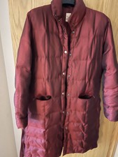 Carbone Burgundy Down Feather Coat L