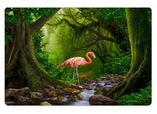 Green Forest Pink Flamingo Bath Mat for Bathroom Mat Bath Rug Doormat 24x16 Inch