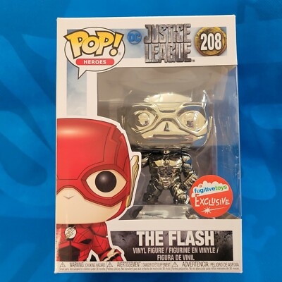 NEW! NYCC 2018 FUNKO POP! DC JUSTICE LEAGUE FUGITIVE TOYS FLASH BLACK  CHROME