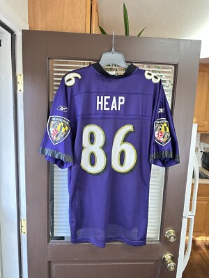 【古着】Ravens NFL ゲームシャツ　オーバーサイズ　XL Authentic Todd Heap #86 Baltimore Ravens Vintage Reebok NFL