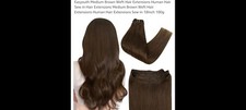 Easyouth Brown Weft Human Hair Extensions 18inch 100g