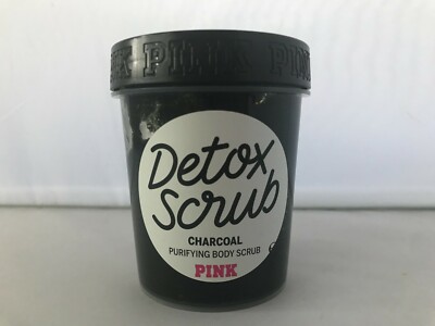 Victorias Secret Detox Scrub CHARCOAL Purifying Body Scrub PINK / 10 oz MSRP $18