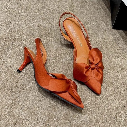 Fashion Women's Summer Bow Tie Pointed Toe Thin High Heels Stilettos Sandals - Picture 5 of 19