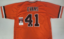 DARRELL EVANS #41 BALTIMORE ORIOLES AUTOGRAPH AUTO SIGNED CUSTOM JERSEY XL JSA *