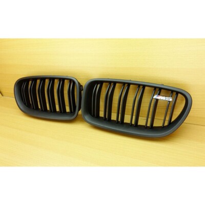 For BMW F10 F11 M-Type Matte Black Rear Part Kidney Front Grille + Logo 10-16
