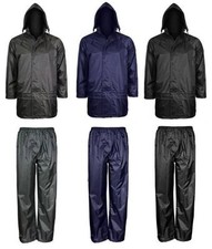 Men's Waterproof Windproof Rain Jacket and Trousers Set Rainsuit size S-4XL