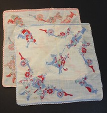 Vintage soldier / Military - handkerchiefs - Used 9" Square - 2Qty