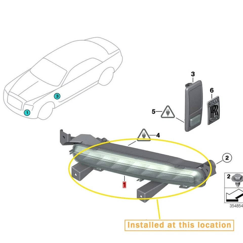 Rolls-Royce Ghost Wraith turn signal indicator (L) OEM:63127211431 63127413801 - Imagen 4 de 4