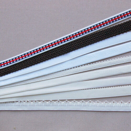 élastique Vêtement DIY 4 Bandes élastiques Couture 20m - 10,20,30,40mm - Blanc - Polyester élastique Pour Vêtements DIY Tissu élastique