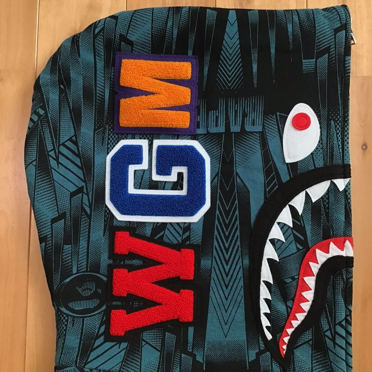 BAPE SPEED RACER SHARK FULL ZIP HOODIE Blue A Bathing Ape Size L