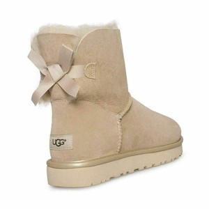 ugg mini bailey bow metallic driftwood